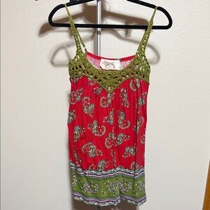 Chic Red and Green Paisley Camisole